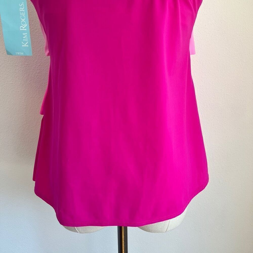 Kim Rogers Ruffled Tankini Top Pink Shades Size  Medium New With Tags - Picture 9 of 14